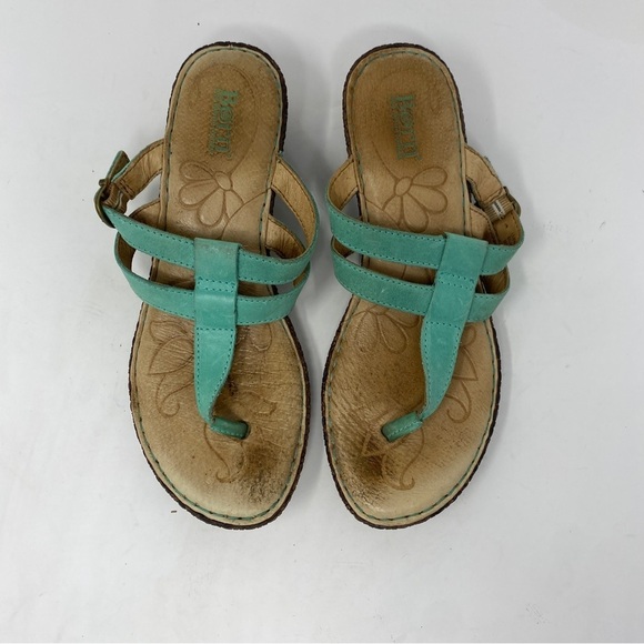 Born Comfort Sandals Size 7 M Turquoise Straps Adjustable - Picture 2 of 11